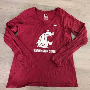 Washington State University Shirt Womens XL Red Graphic Long Sleeve Soffee